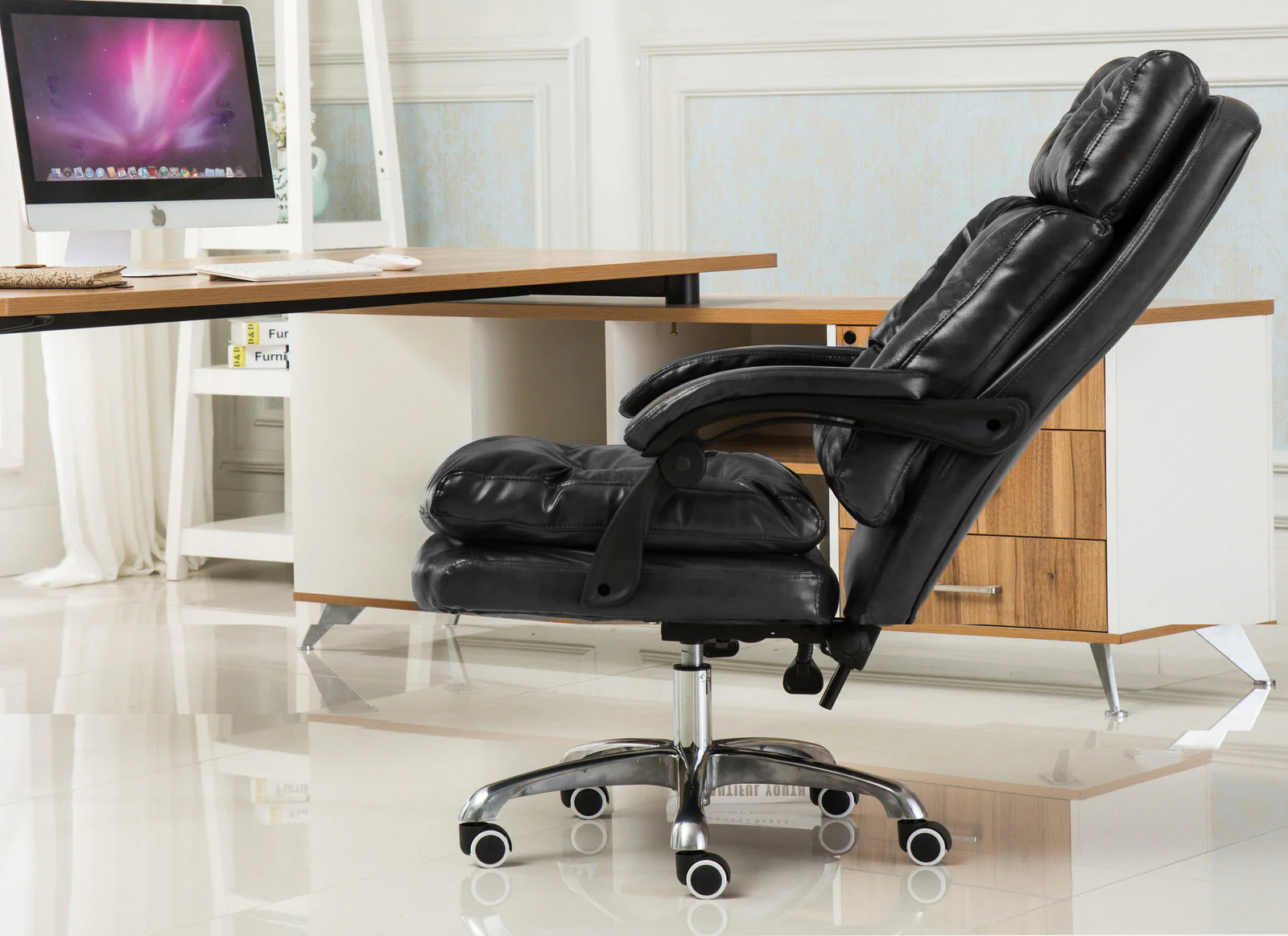 President Premium Plush Executive Reclining Office Chair (Black) - Image 6