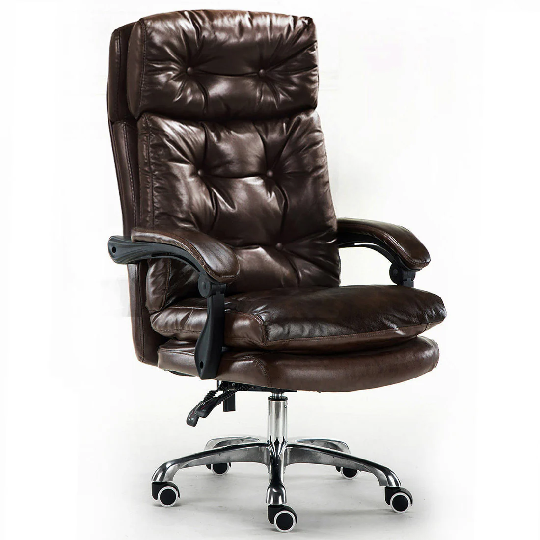 President Premium Plush Executive Reclining Office Chair (Dark Brown) - Image 12