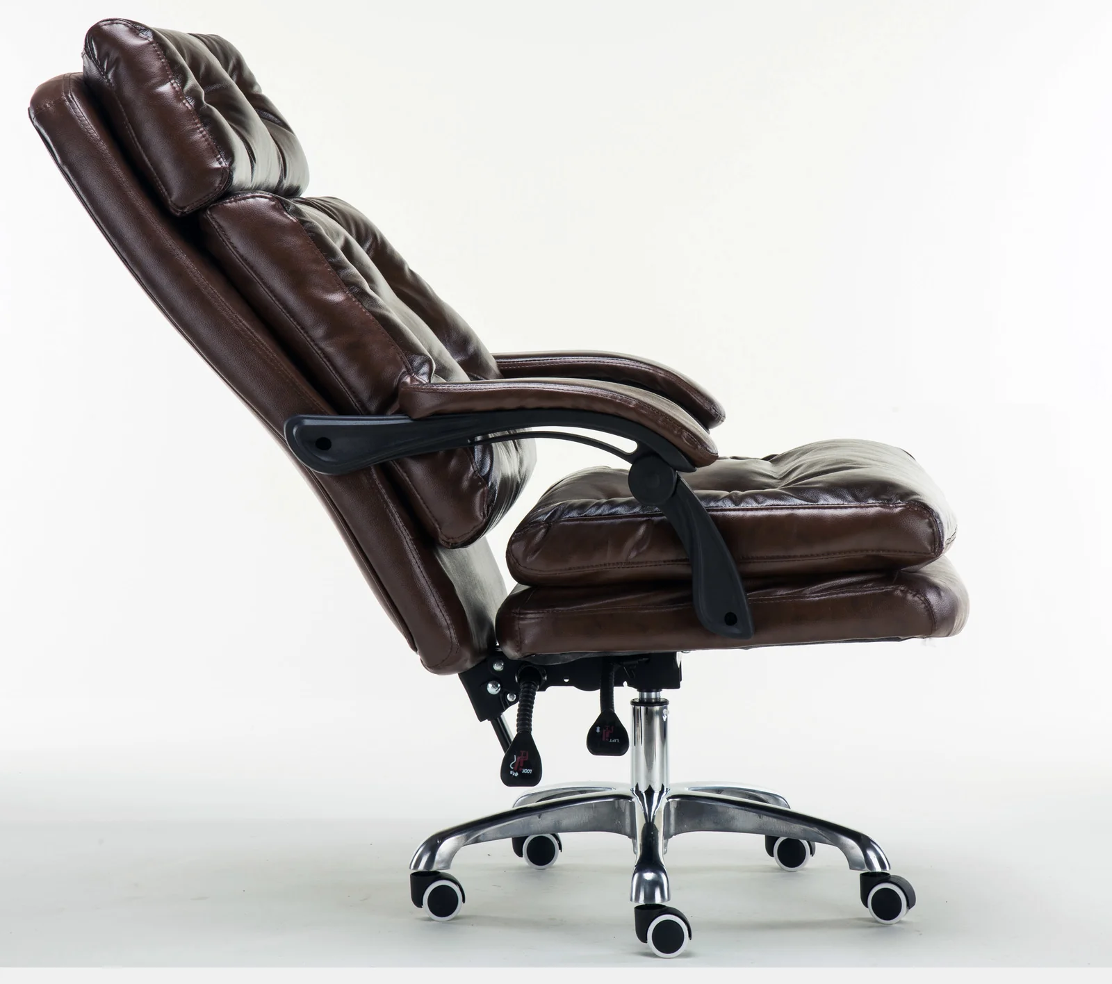 President Premium Plush Executive Reclining Office Chair (Dark Brown) - Image 4