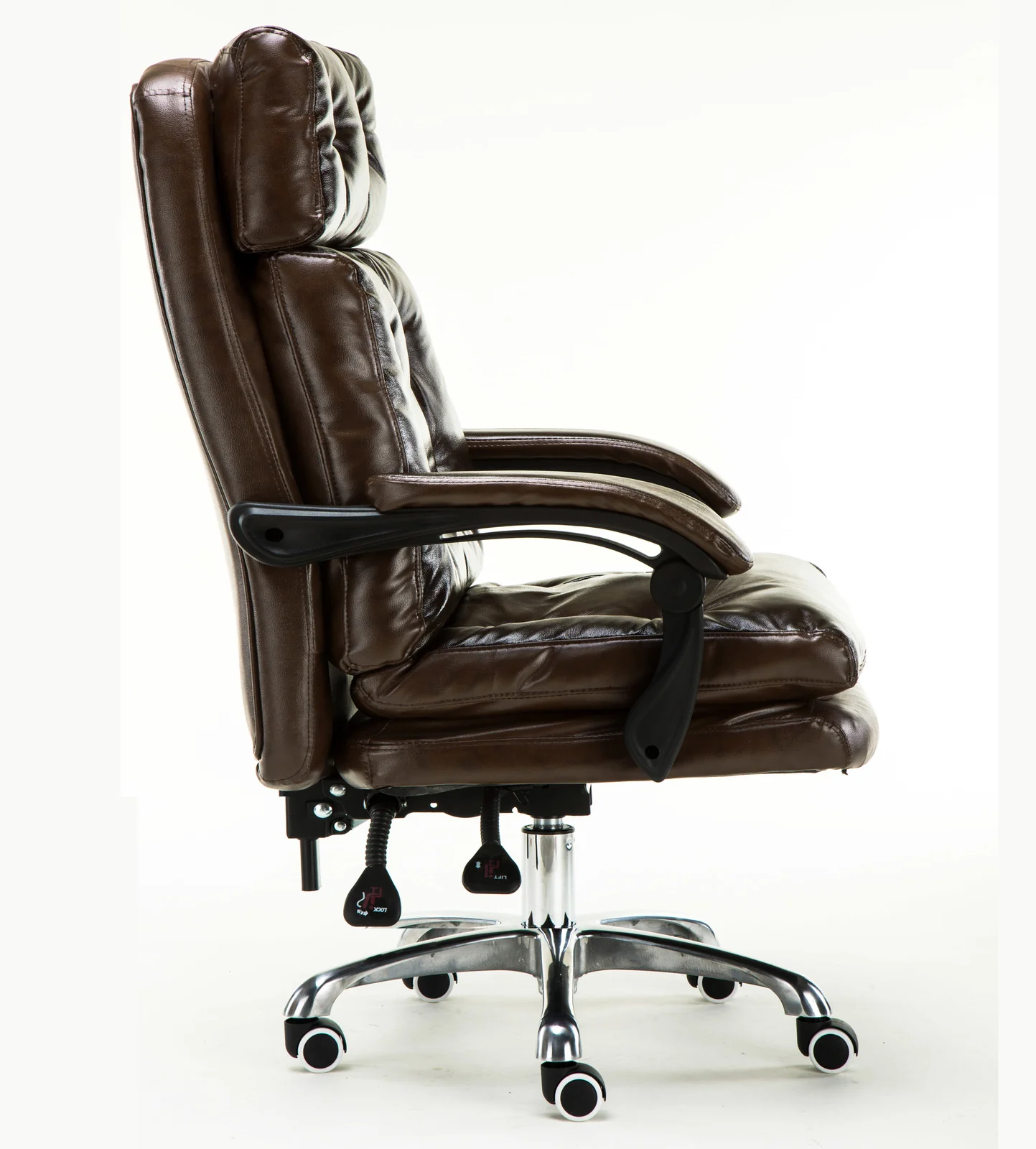 President Premium Plush Executive Reclining Office Chair (Dark Brown) - Image 7