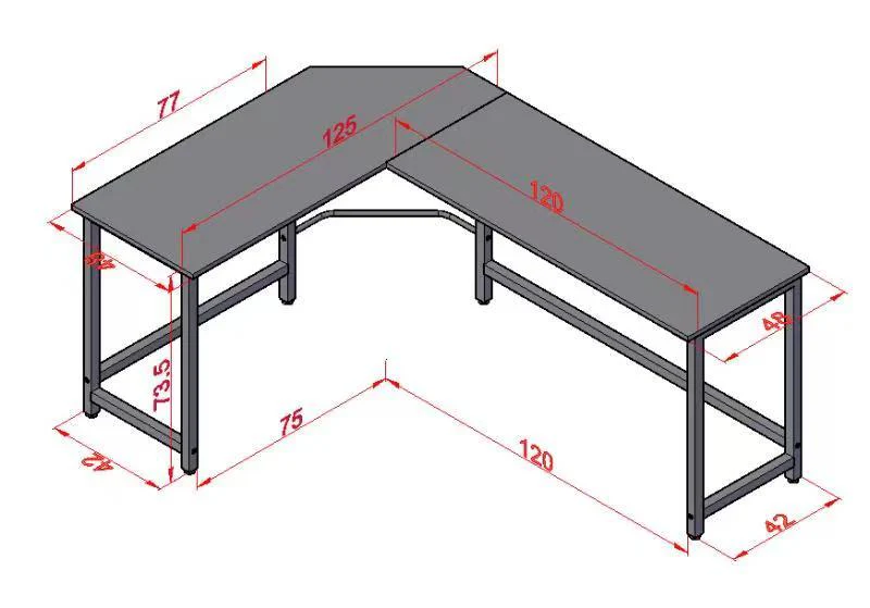Prestige Corner Computer Desk Office Double Workstation (Oak) - Image 5