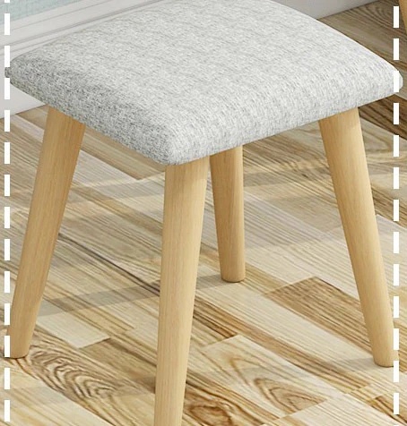 Princess Dresser Vanity Table with Mirror, Stool and Storage Drawers Set (White) - Image 6
