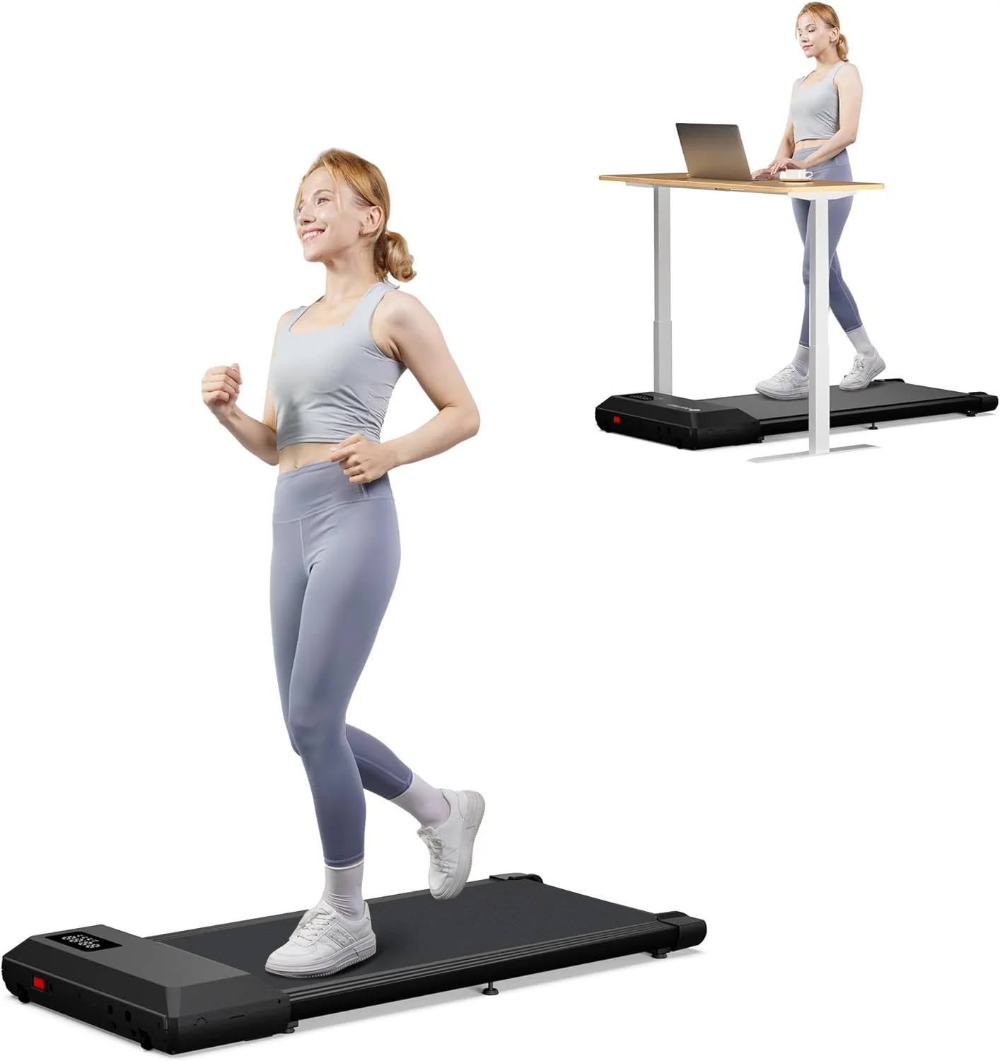 Pro Fitness 2 in 1 Portable Electric Treadmill Home Gym Walking Running Exercise Machine - Image 2