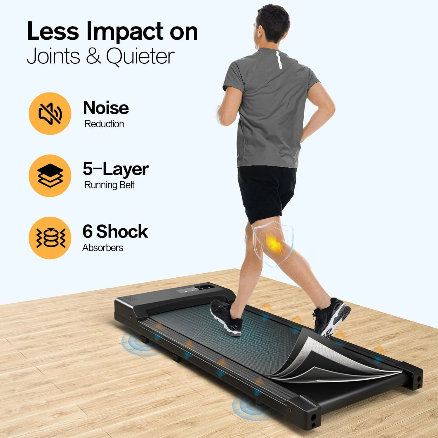 Pro Fitness 2 in 1 Portable Electric Treadmill Home Gym Walking Running Exercise Machine - Image 3
