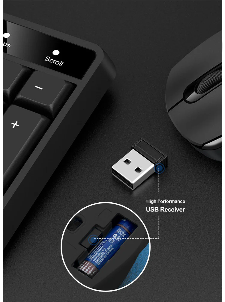 Professional Wireless Full Size Keyboard and Mouse Combo Set - Image 10
