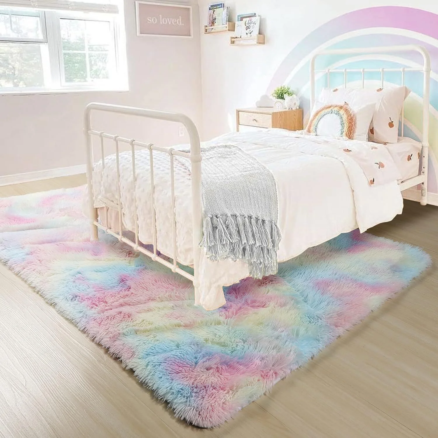 Rainbow Dream Bedroom/Living Room Comfortable Shag Rug (200 x 140) - Image 16