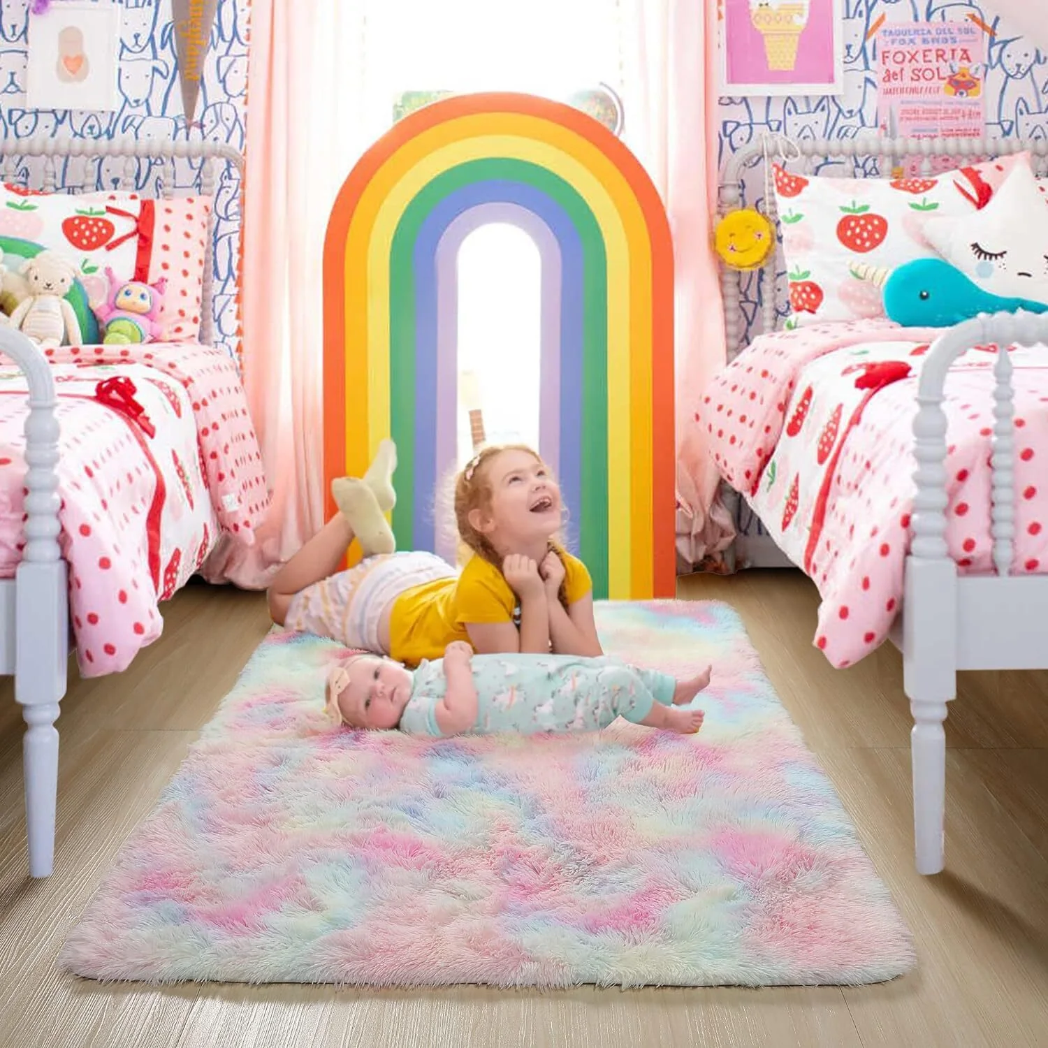 Rainbow Dream Bedroom/Living Room Comfortable Shag Rug (200 x 140) - Image 23