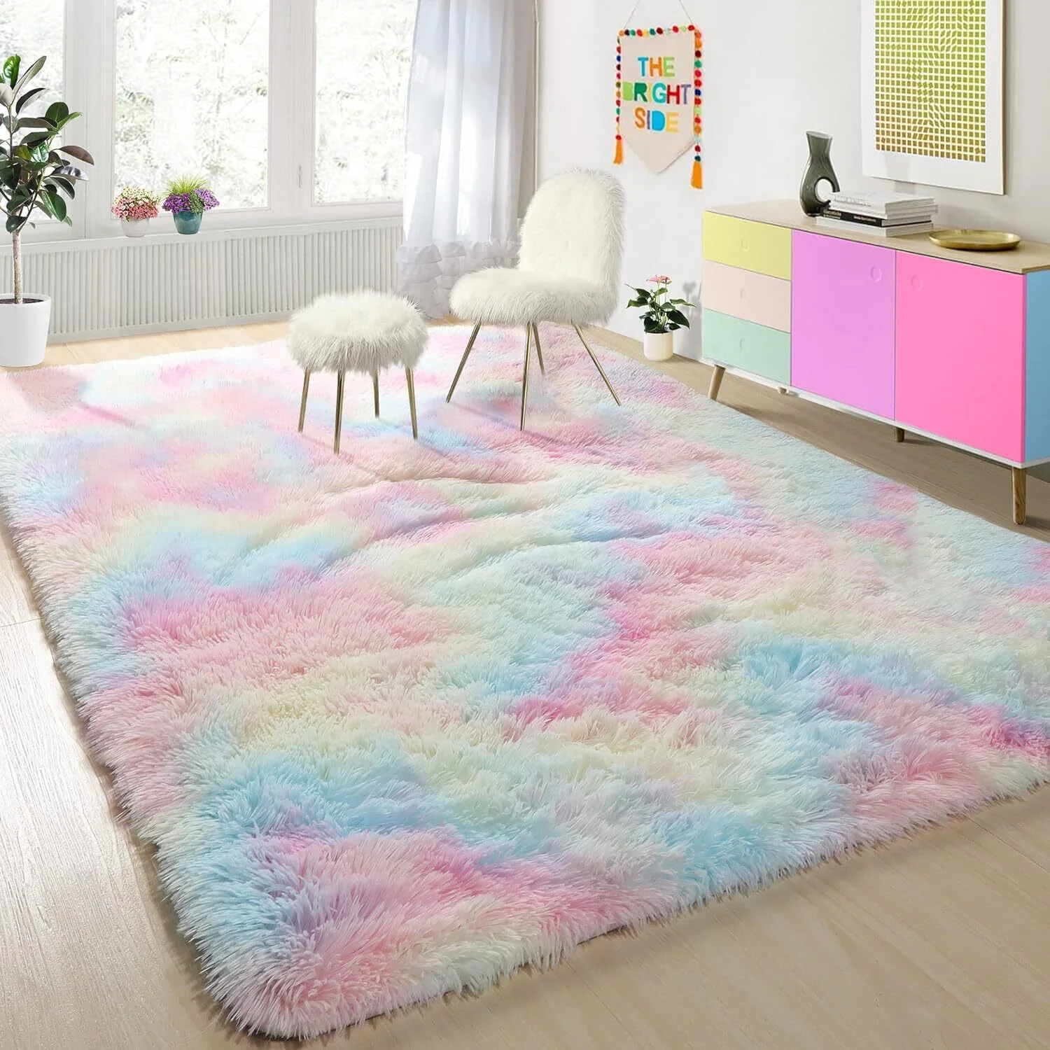 Rainbow Dream Bedroom/Living Room Comfortable Shag Rug (200 x 140) - Image 25