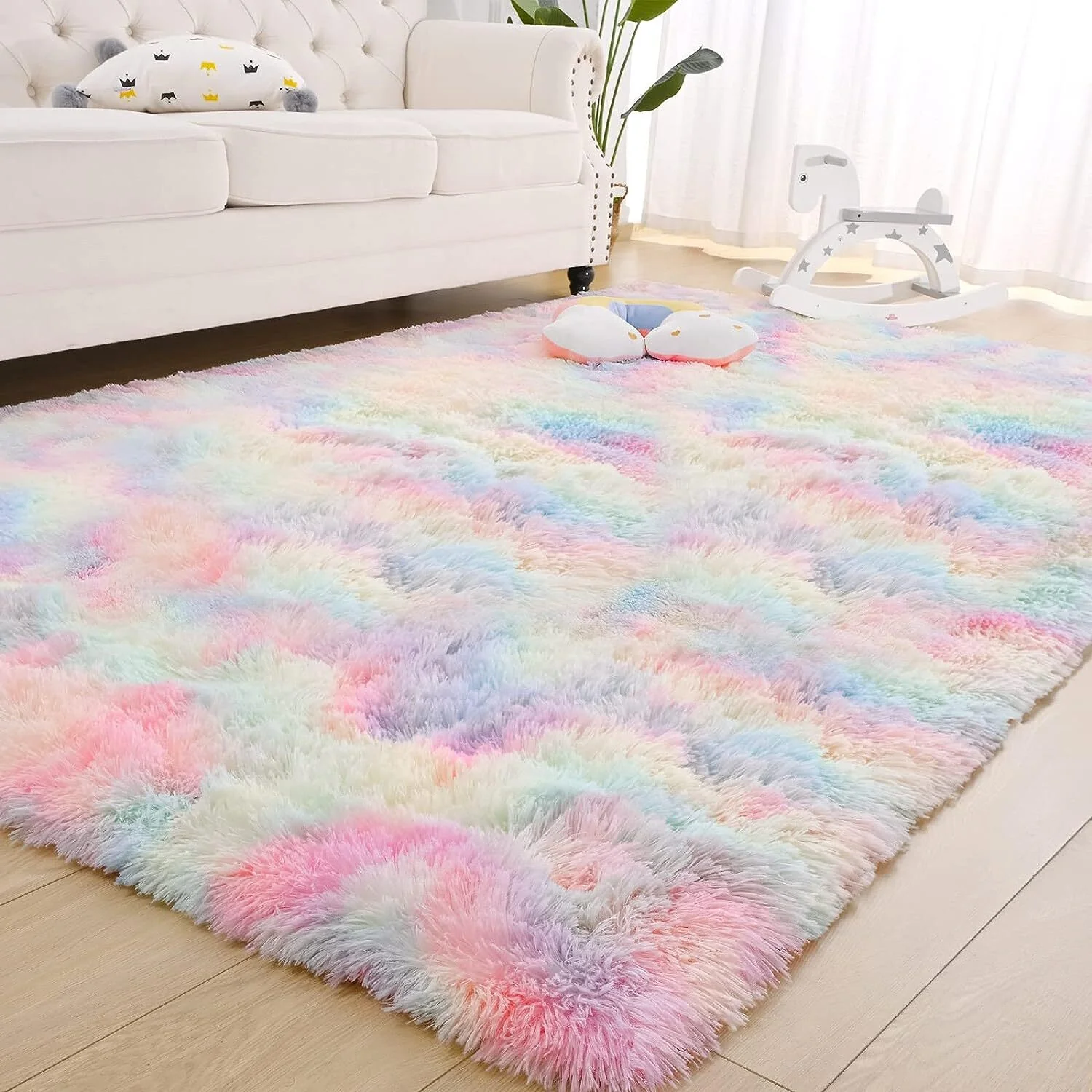 Rainbow Dream Bedroom/Living Room Comfortable Shag Rug (200 x 140) - Image 9
