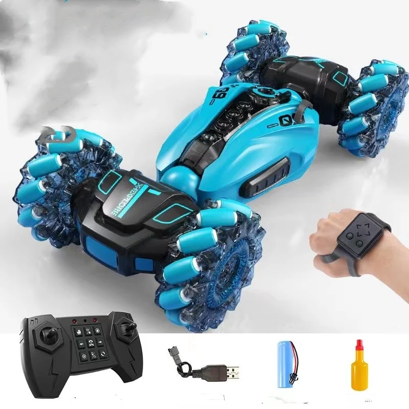 RC Hand Gesture Remote Control 4WD Mist Twister Stunt Car (Blue) - Image 12