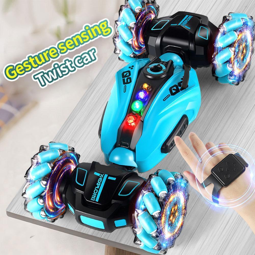 RC Hand Gesture Remote Control 4WD Mist Twister Stunt Car (Blue) - Image 2