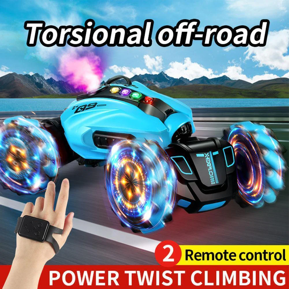 RC Hand Gesture Remote Control 4WD Mist Twister Stunt Car (Blue) - Image 6