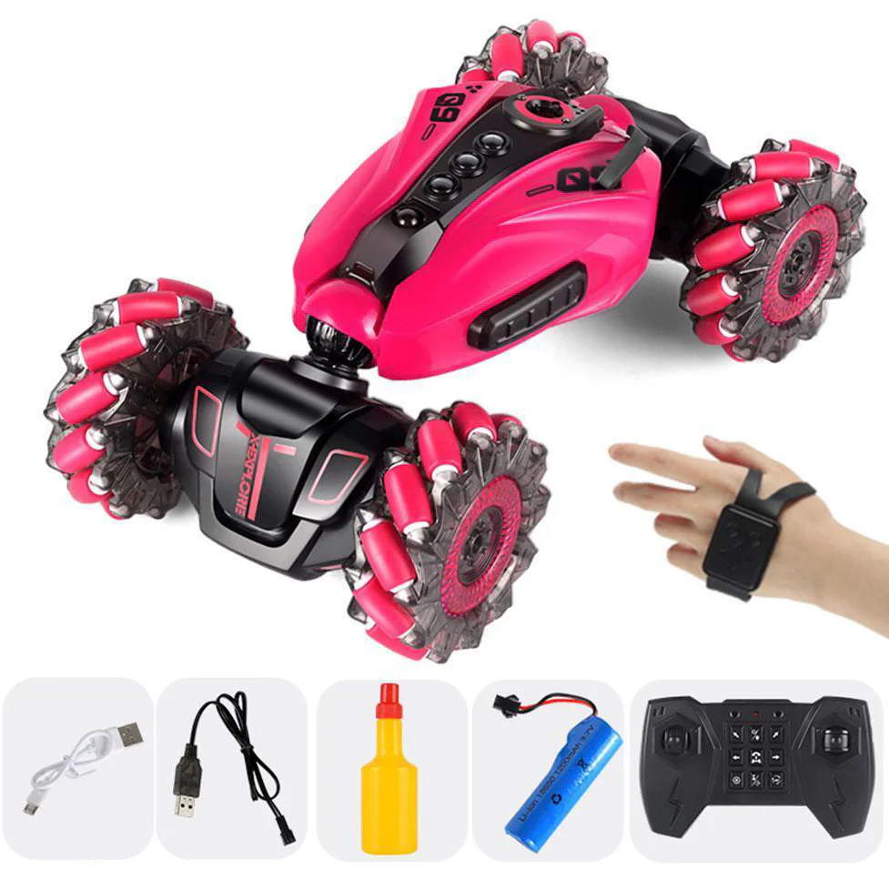 RC Hand Gesture Remote Control 4WD Mist Twister Stunt Car (Pink) - Image 14