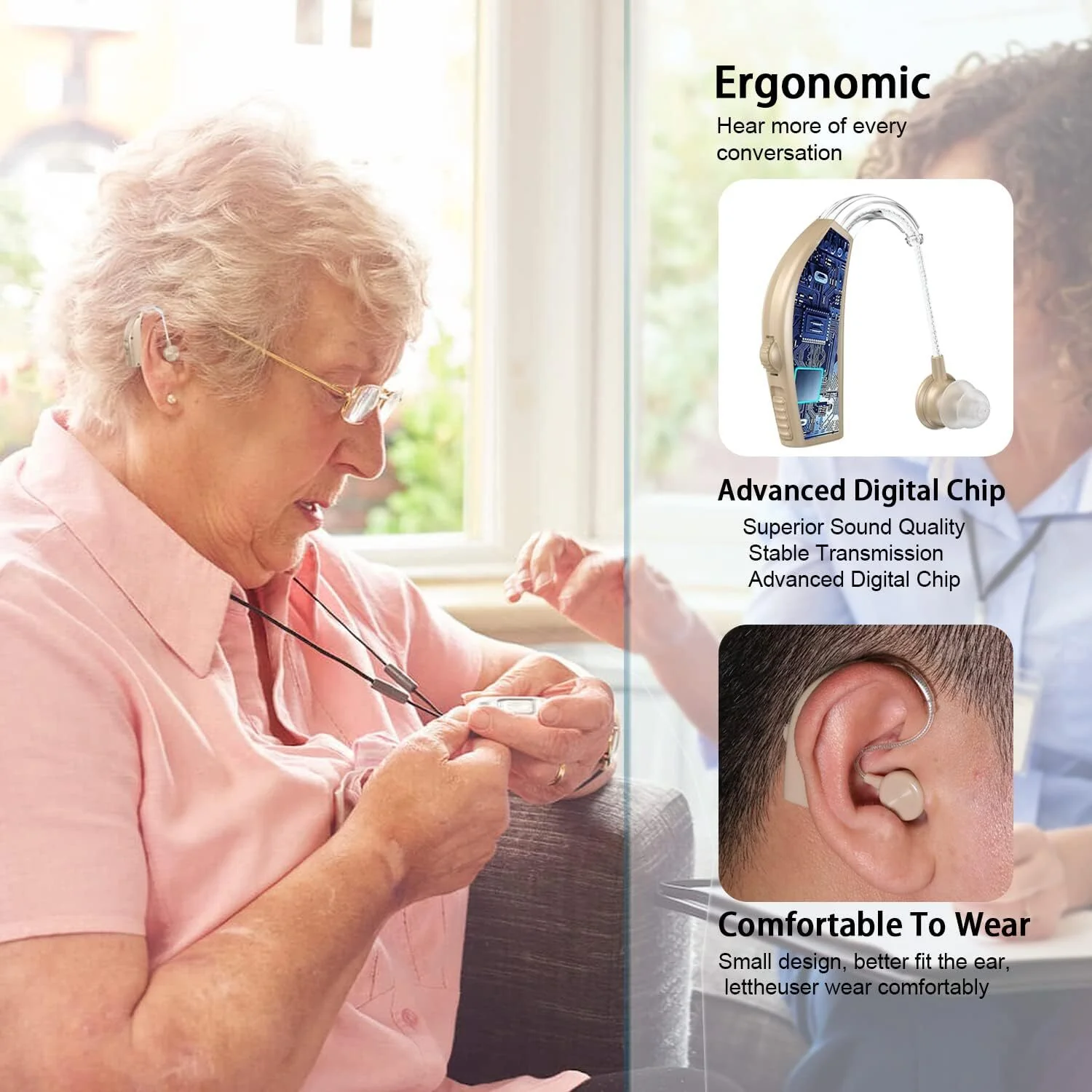 Rechargeable Hearing Aid Wireless Sound Amplifier - Image 9