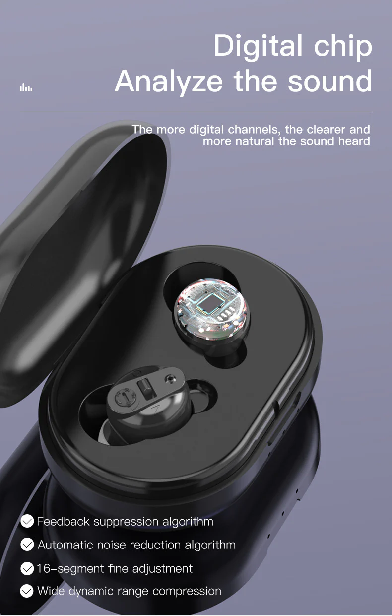 Rechargeable Hearing Aid Wireless Sound Amplifier with Noise Canceling - Image 3