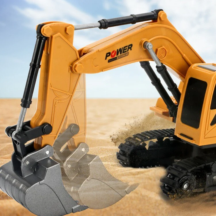 Remote Control Excavator Construction Tractor RC Alloy Toy Truck - Image 4