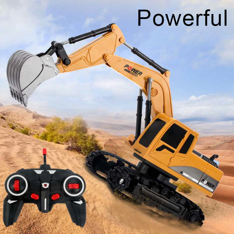 Remote Control Excavator Construction Tractor RC Alloy Toy Truck - Image 6