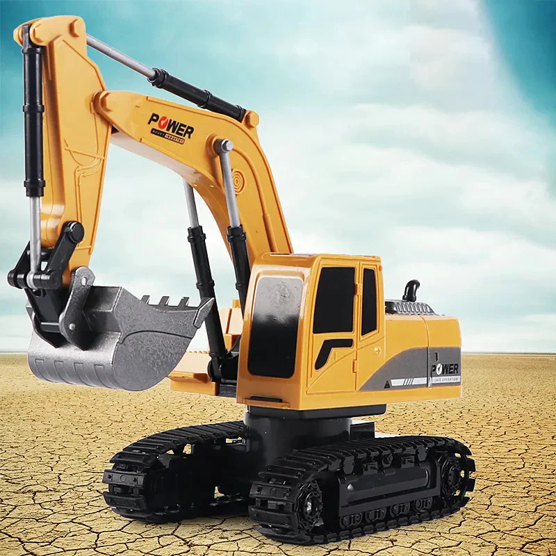 Remote Control Excavator Construction Tractor RC Alloy Toy Truck - Image 9