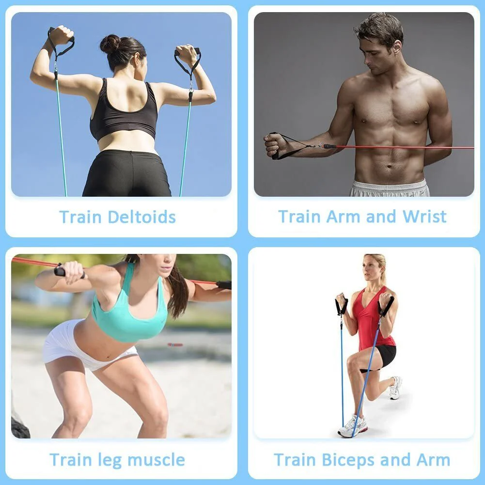 Resistance Bands Set 11PCS Workout Exercise Fitness Training - Image 3