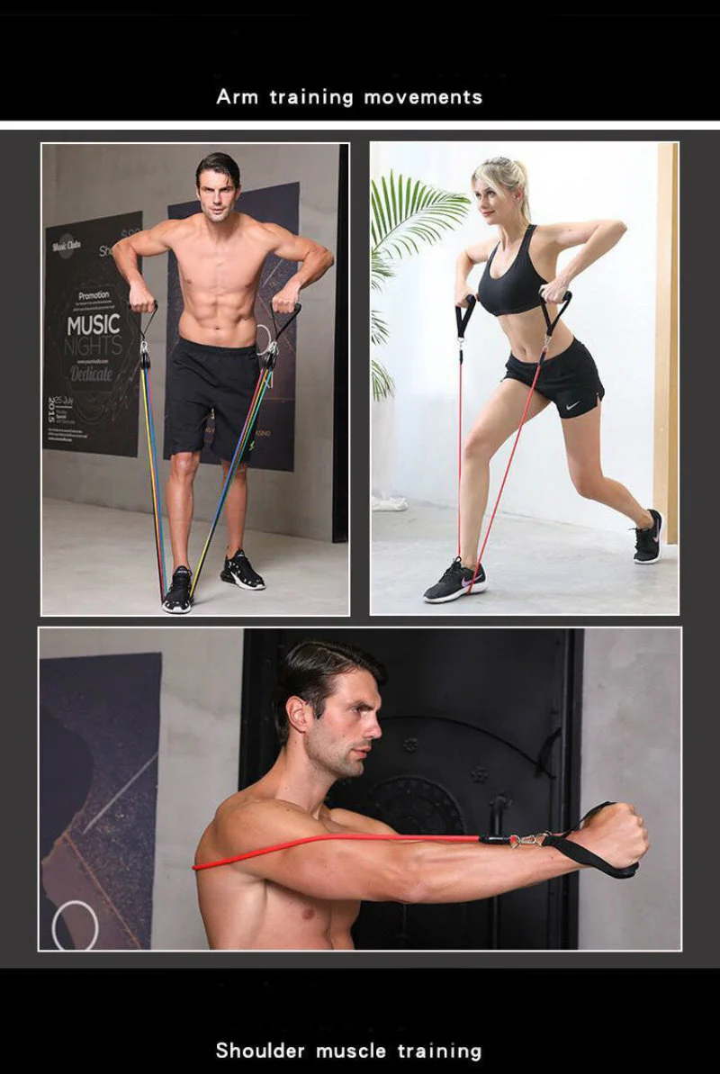 Resistance Bands Set 11PCS Workout Exercise Fitness Training - Image 8