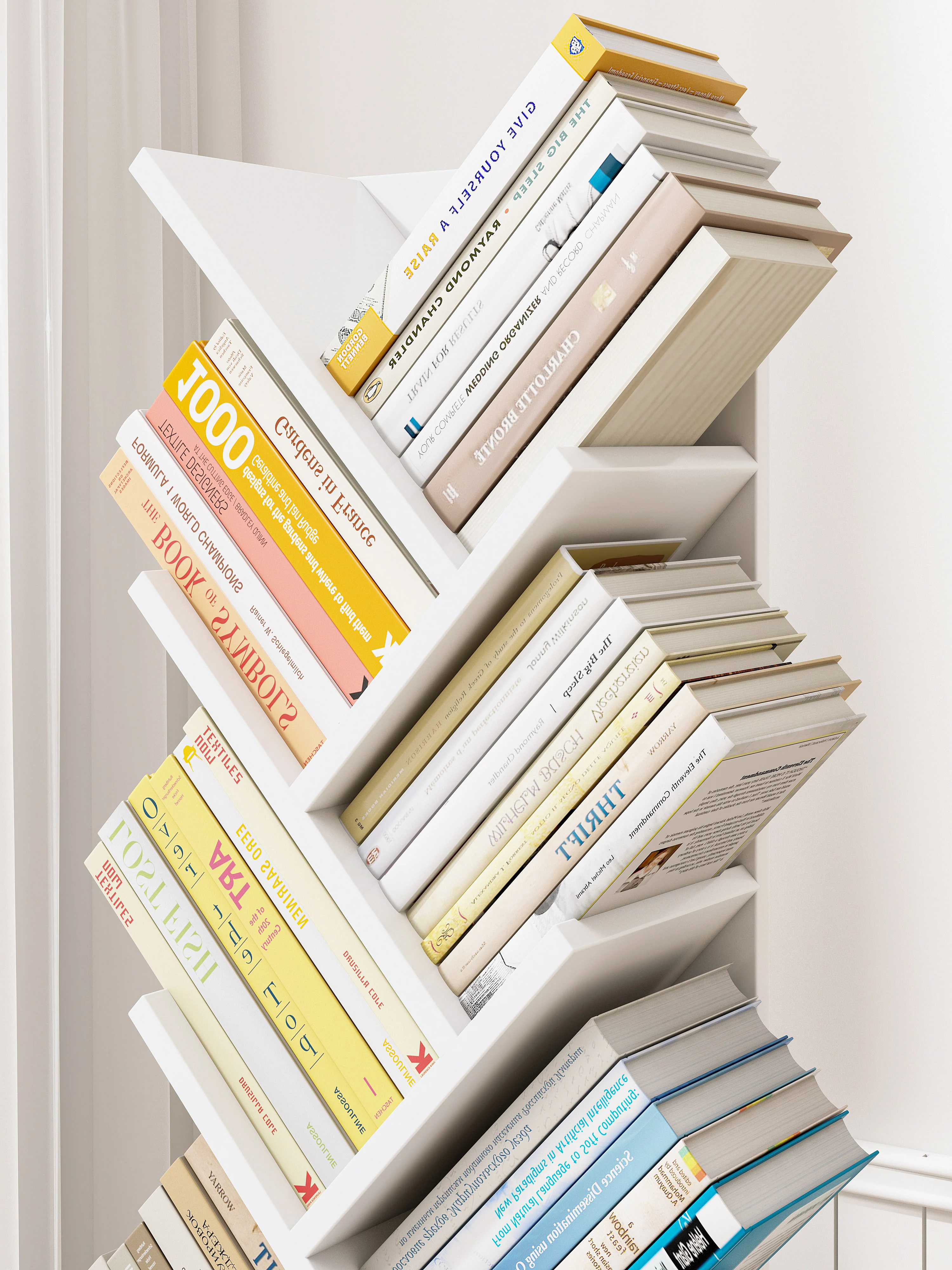 Resort Bookshelf Display Cabinet Shelf Bookcase Organizer (White) - Image 9