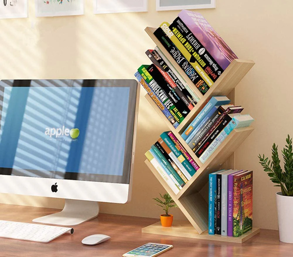 Resort 5 Shelving Bookshelf Display Cabinet Shelf Bookcase Desktop Organizer (Oak) - Image 7