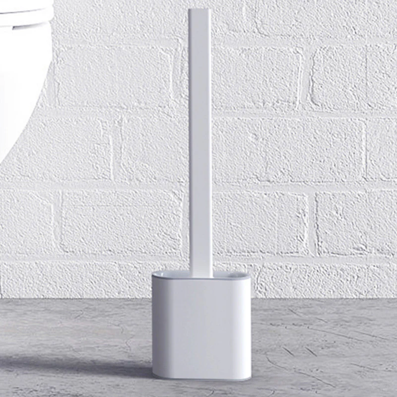Revolutionary Silicone Soft Flex Toilet Brush and Holder (White) - Image 3