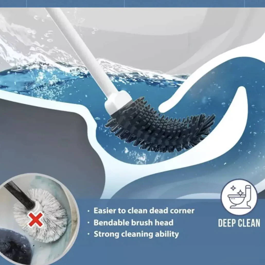 Revolutionary Silicone Soft Flex Toilet Brush and Holder (White) - Image 6
