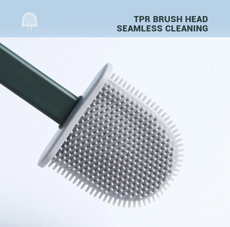 Revolutionary Silicone Soft Flex Toilet Brush and Holder (White) - Image 9
