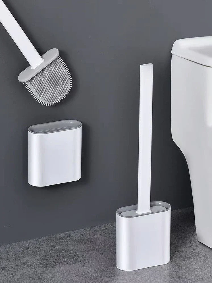 Revolutionary Wall Mounted Silicone Soft Flex Toilet Brush and Holder (White) - Image 10