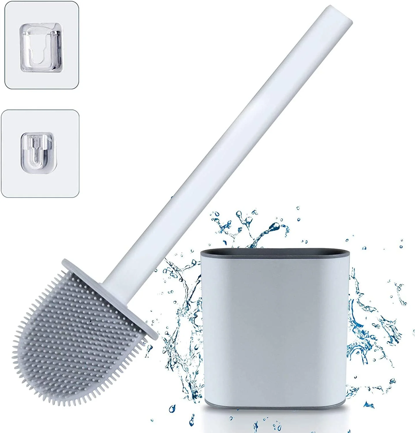 Revolutionary Wall Mounted Silicone Soft Flex Toilet Brush and Holder (White) - Image 15