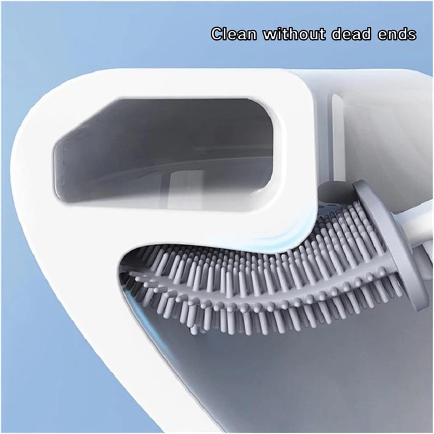 Revolutionary Wall Mounted Silicone Soft Flex Toilet Brush and Holder (White) - Image 19