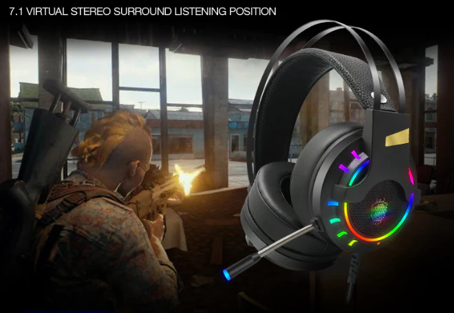 RGB 7.1 Stereo Surround Sound Gaming Headset Headphones with USB - Image 10