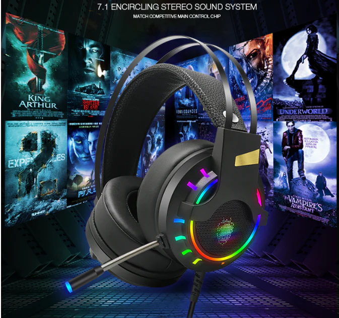 RGB 7.1 Stereo Surround Sound Gaming Headset Headphones with USB - Image 4