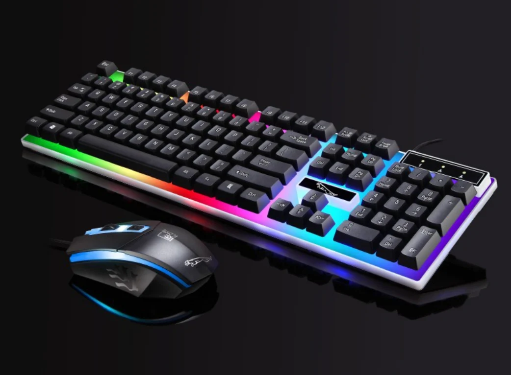 RGB Wired Gaming Keyboard and Mouse Combo Set (Black Lighting) - Image 4