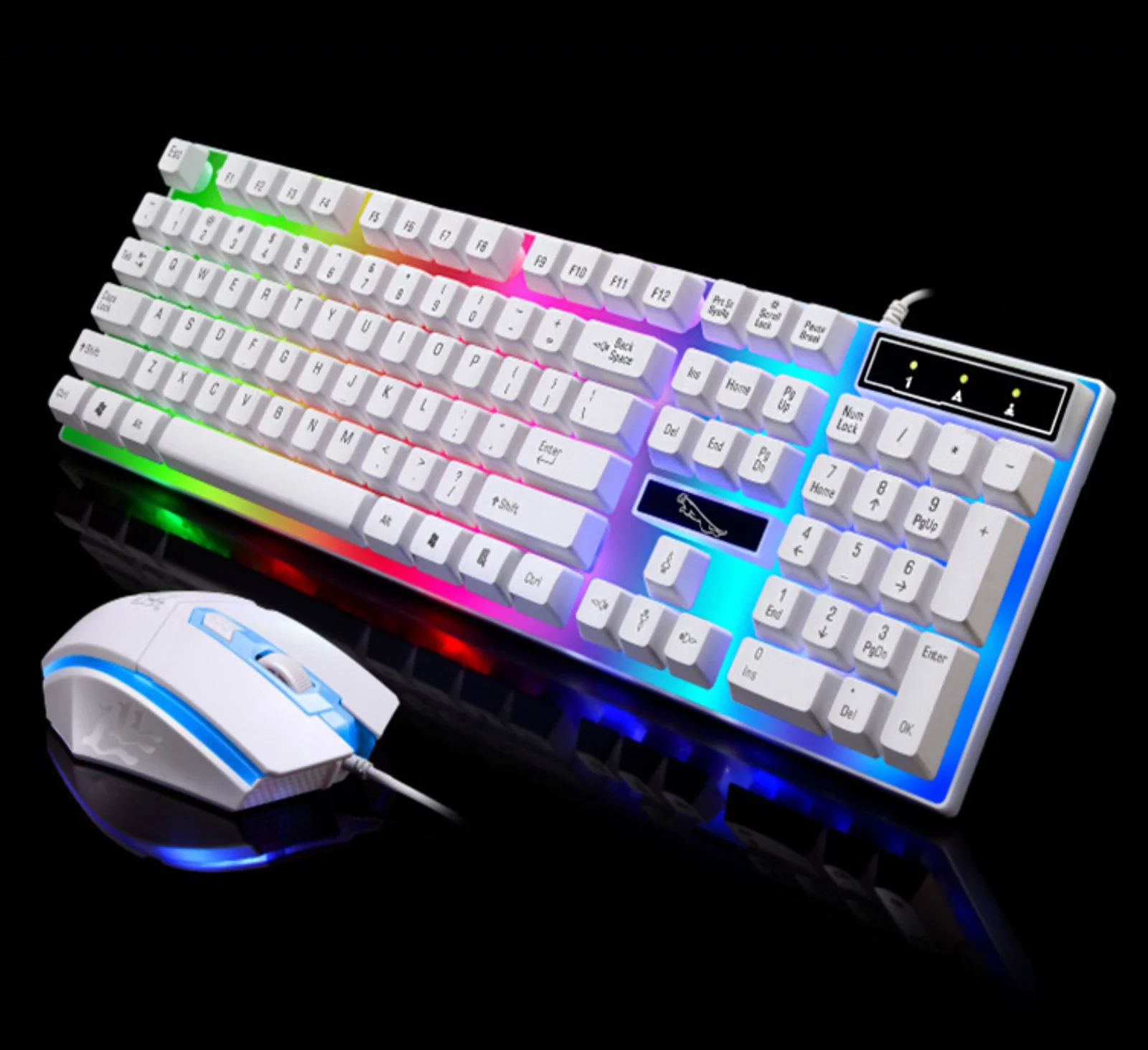 RGB Wired Gaming Keyboard and Mouse Combo Set (White Lighting) - Image 11