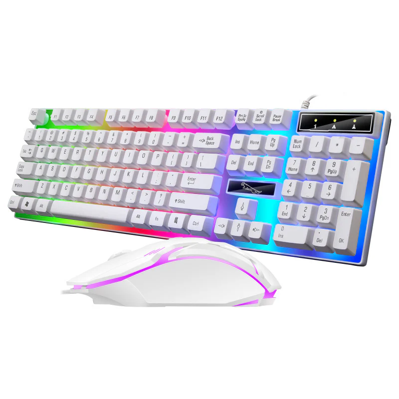 RGB Wired Gaming Keyboard and Mouse Combo Set (White Lighting) - Image 4
