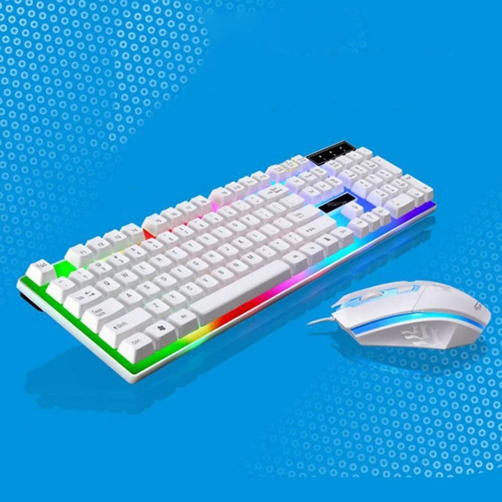 RGB Wired Gaming Keyboard and Mouse Combo Set (White Lighting) - Image 6