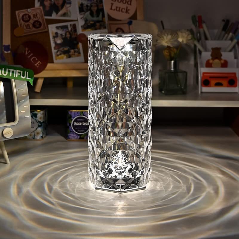 Rose Diamond Crystal LED Table Lamp Cordless Touch Sensor Night Light - Image 14