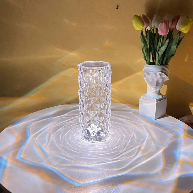 Rose Diamond Crystal LED Table Lamp Cordless Touch Sensor Night Light - Image 19