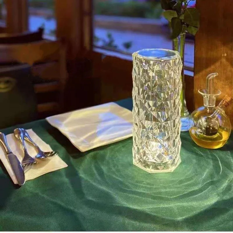 Rose Diamond Crystal LED Table Lamp Cordless Touch Sensor Night Light - Image 20