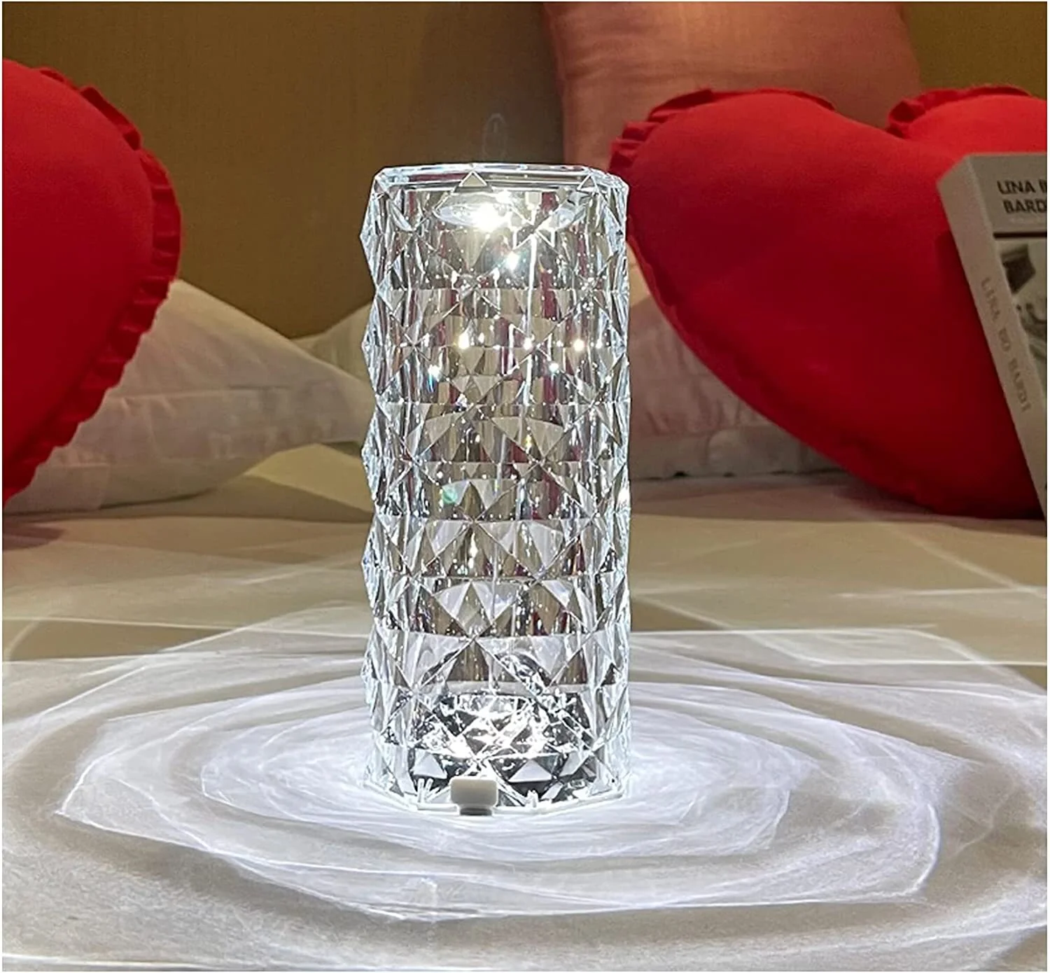 Rose Diamond Crystal LED Table Lamp Cordless Touch Sensor Night Light - Image 21