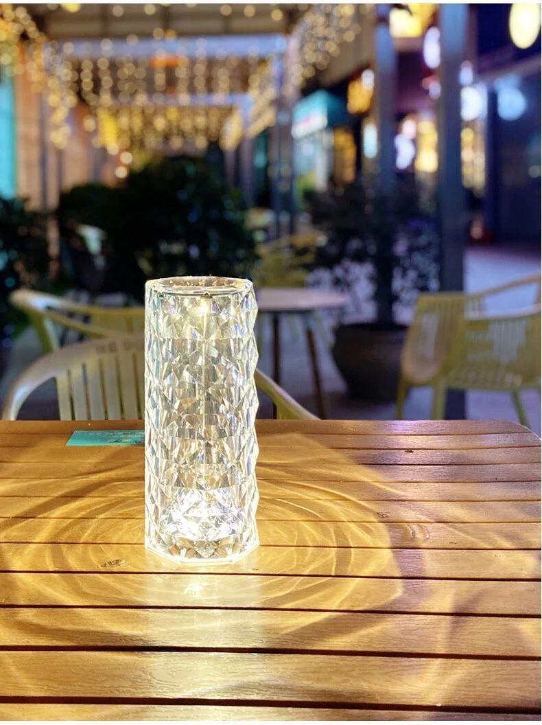 Rose Diamond Crystal LED Table Lamp Cordless Touch Sensor Night Light - Image 23