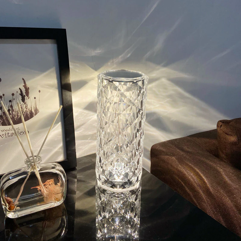 Rose Diamond Crystal LED Table Lamp Cordless Touch Sensor Night Light - Image 26