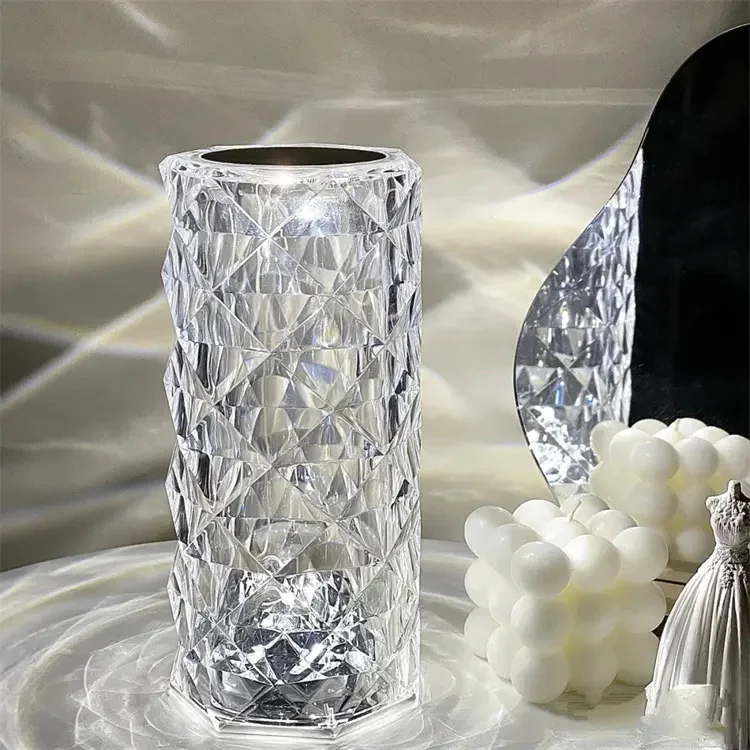 Rose Diamond Crystal LED Table Lamp Cordless Touch Sensor Night Light - Image 29