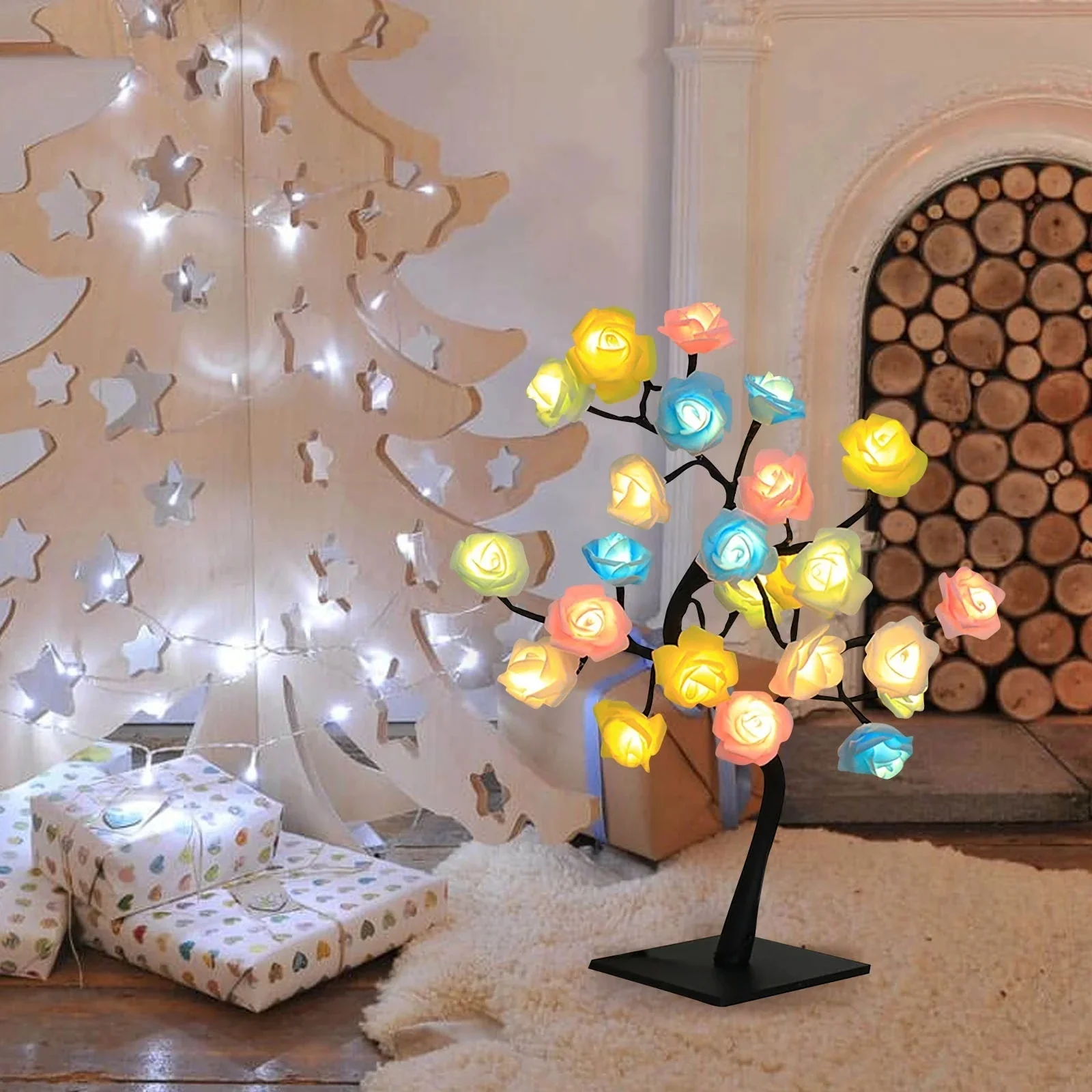 Rose Flower Tree Decorative Lamp LED USB Coloirful Night Light - Image 4