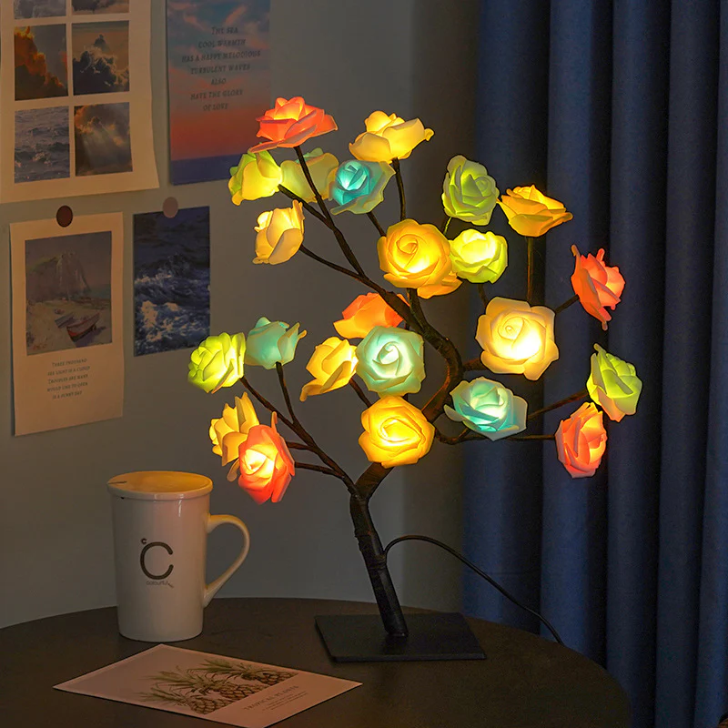 Rose Flower Tree Decorative Lamp LED USB Coloirful Night Light - Image 5