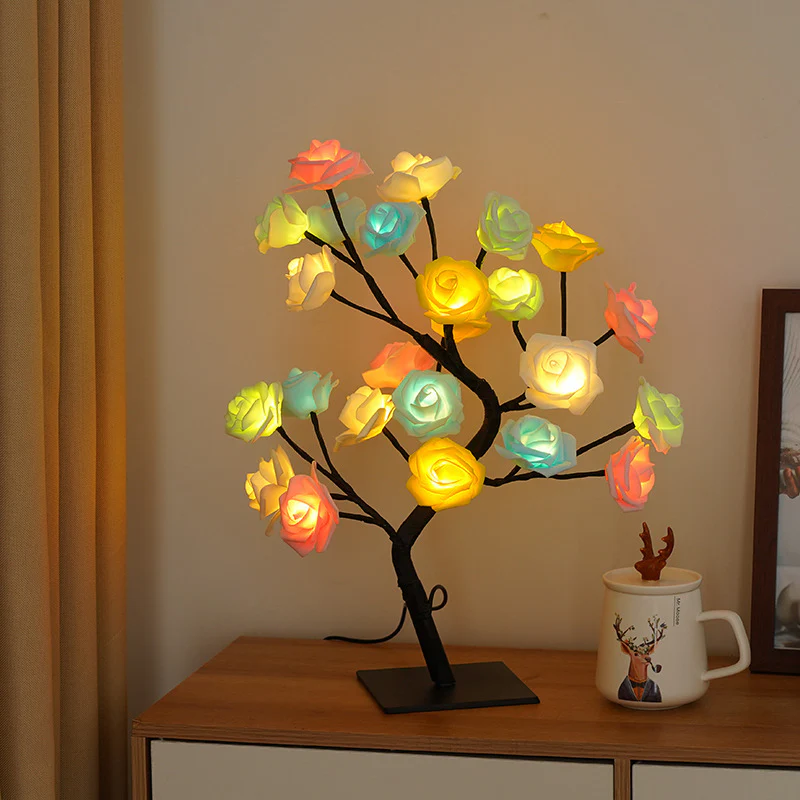 Rose Flower Tree Decorative Lamp LED USB Coloirful Night Light - Image 7