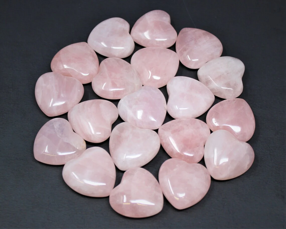 Rose Quartz Heart Stone Crystal Natural Gemstone - Image 3