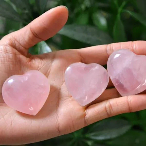 Rose Quartz Heart Stone Crystal Natural Gemstone - Image 8